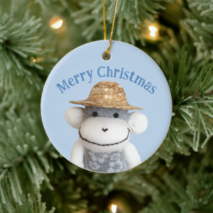 Aloha Sock Monkey (Jongen) Keramisch Ornament