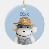 Aloha Sock Monkey (Jongen) Keramisch Ornament (Achterkant)