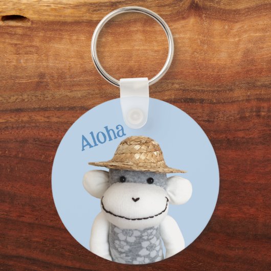 Aloha Sock Monkey (Jongen) Sleutelhanger (Voorkant)