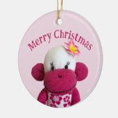 Aloha Sock Monkey (Meisje) Keramisch Ornament (Links)
