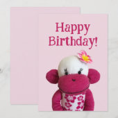 Aloha Sock Monkey Verjaardag Kaart (Voorkant / Achterkant)