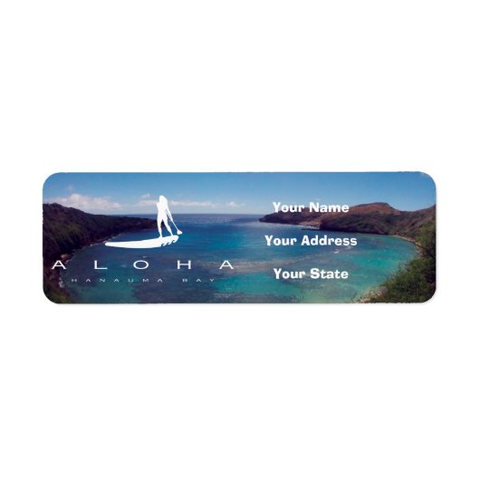 Aloha Stand Up Paddle en Hanauma Bay Etiket (Voorkant)