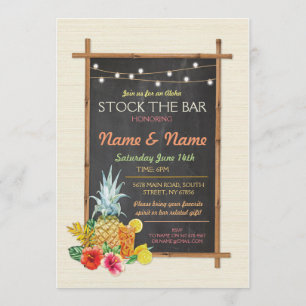 Aloha Stock De Bar Cocktail Verloving Uitnodigen Kaart