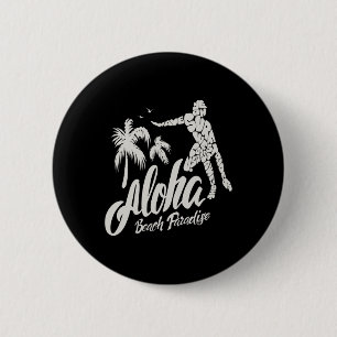 Aloha Strand Paradijs Surfen Surfen Ronde Button 5,7 Cm