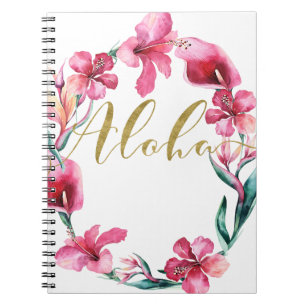 Aloha Summer Floral Hibiscus Flower Wreater Notitieboek