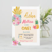 ALOHA Summer Frame Pineappy Invitation (Debout devant)