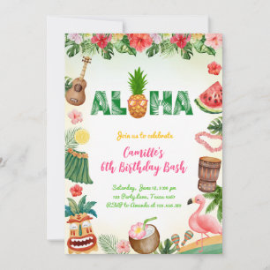 Aloha Summer Girl Verjaardag Kaart