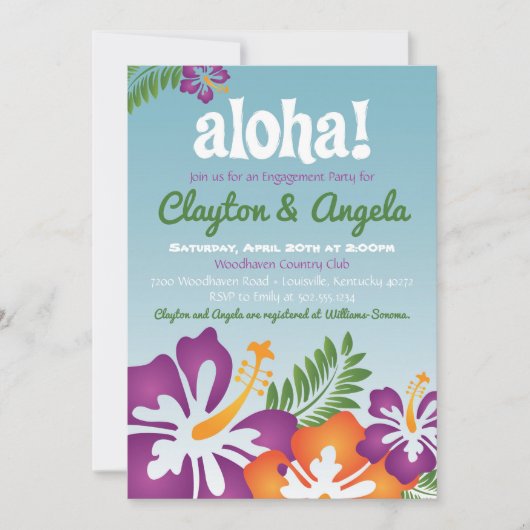 Aloha Summer Luau Uitnodiging (Voorkant)