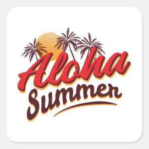 Aloha Summer Vierkante Sticker