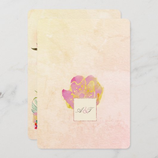 Aloha Sunrise Arch Aquarelle Invitation (Devant / Derrière)