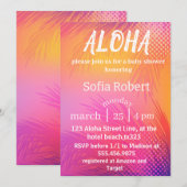 Aloha Sunset Beach baby shower Kaart (Voorkant / Achterkant)