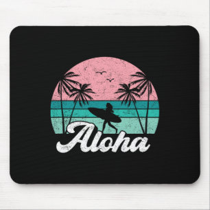 Aloha Surfer Girl Hawaï Vintage Hawaïaans Surfen  Muismat