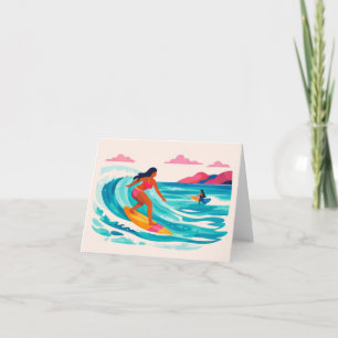 Aloha surfer kaart blanco binnenkant