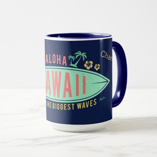 Aloha tasses nommées faites sur commande de surfer (Devant droit)