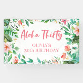 Aloha Thirty Tropical Luau Birthday Banner (Horizontaal)