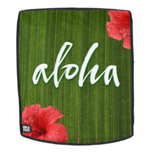 Aloha Ti Leaf Hibiscus Kalligrafie Hawaii Groen Rugtassen