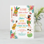 Aloha Tiki Feest Verjaardag Lei Aloha Kaart (Staand voorkant)