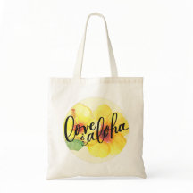 Aloha Tote Bag Hibiscus Liefde & Aloha (lege achte