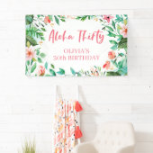 Aloha Trente Bannière Tropicale Luau Anniversaire (En situation)