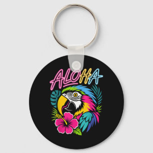 Aloha Trocal Papegaai Hawaii Reizen Ara Hibiscus Sleutelhanger