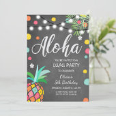 Aloha Tropical Anniversaire invitation Hawaii Luau (Debout devant)