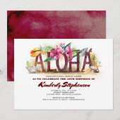 Aloha Tropical Beach | Ananas Hawaiian Verjaardag Kaart (Voorkant / Achterkant)