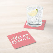 Aloha Tropical Beach ontwerp Vierkante Kartonnen Onderzetter (Insitu)