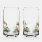 Aloha Tropical Beach Palmbomen Blikvorm Glas (Rechts)