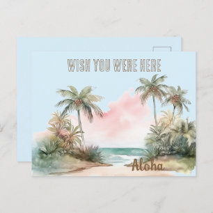 Aloha Tropical Beach Palmbomen Briefkaart