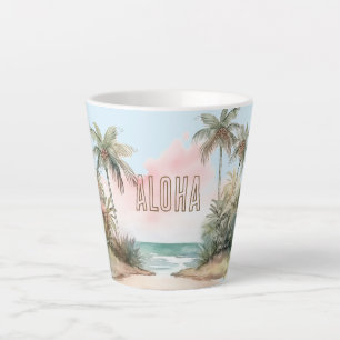 Aloha Tropical Beach Palmbomen Latte Mok