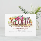 Aloha Tropical Beach Pineapple Birthday Kaart (Staand voorkant)