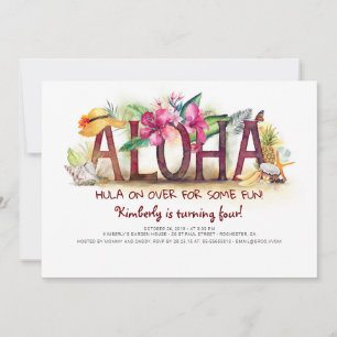 Aloha Tropical Beach Pineapple Birthday Kaart