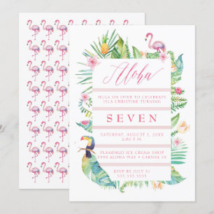 Aloha Tropical Birthday Party Luau Uitnodiging