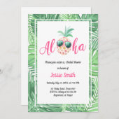 Aloha Tropical Bridal Shower Invitation Ananas (Devant / Derrière)