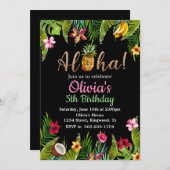 Aloha Tropical Chalkboard uitnodiging (Voorkant / Achterkant)