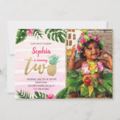 Aloha Tropical Deux Invitation Anniversaire Avec P (Devant)
