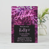 Aloha Tropical Disco Bachelorette Weekend Neon Kaart (Staand voorkant)