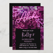 Aloha Tropical Disco Bachelorette Weekend Neon Kaart (Voorkant / Achterkant)