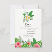 Aloha Tropical Feuilles Beach Wedding RSVP (Devant)