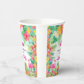 Aloha Tropical Flamingo Luau Afstuderen Paper Cups Papieren Bekers (Links)