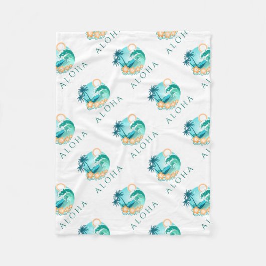 Aloha Tropical Fleece Deken (Voorkant)