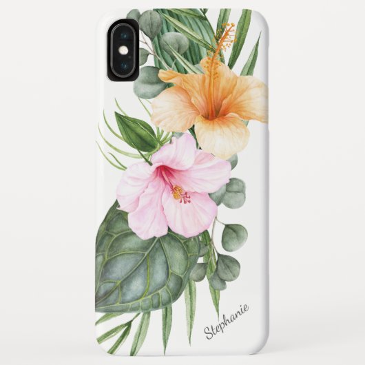 Aloha Tropical Floral met Jouw naam Case-Mate iPhone Case (Achterkant)