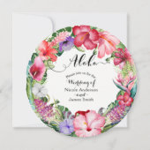 Aloha Tropical Floral Wreath Wedding Invitations (Devant)