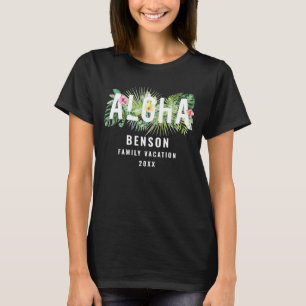 Aloha Tropical Flowers Family Vacation Custom T-shirt
