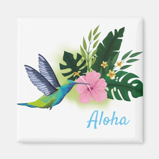 Aloha Tropical Flowers Magnet Magneet (Voorkant)