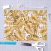 Aloha Tropical Gold Glitter Monstera Leaves Tissuepapier (Craft)