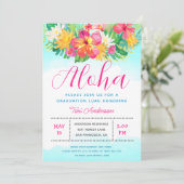 Aloha Tropical Graduation Luau Party Invitation (Debout devant)