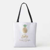 Aloha Tropical Hawaiian Pineapple Wedding Favoriet Draagtas (Achterkant)