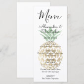 Aloha Tropical Hawaiian Pineapple Wedding Menu (Voorkant / Achterkant)
