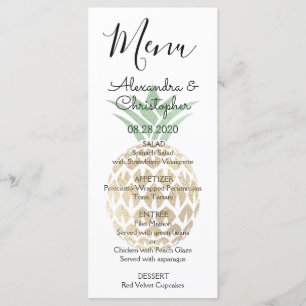 Aloha Tropical Hawaiian Pineappy Menu Mariage